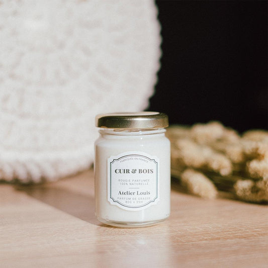 Bougie Parfumée Cuir et Bois-Atelier Louis