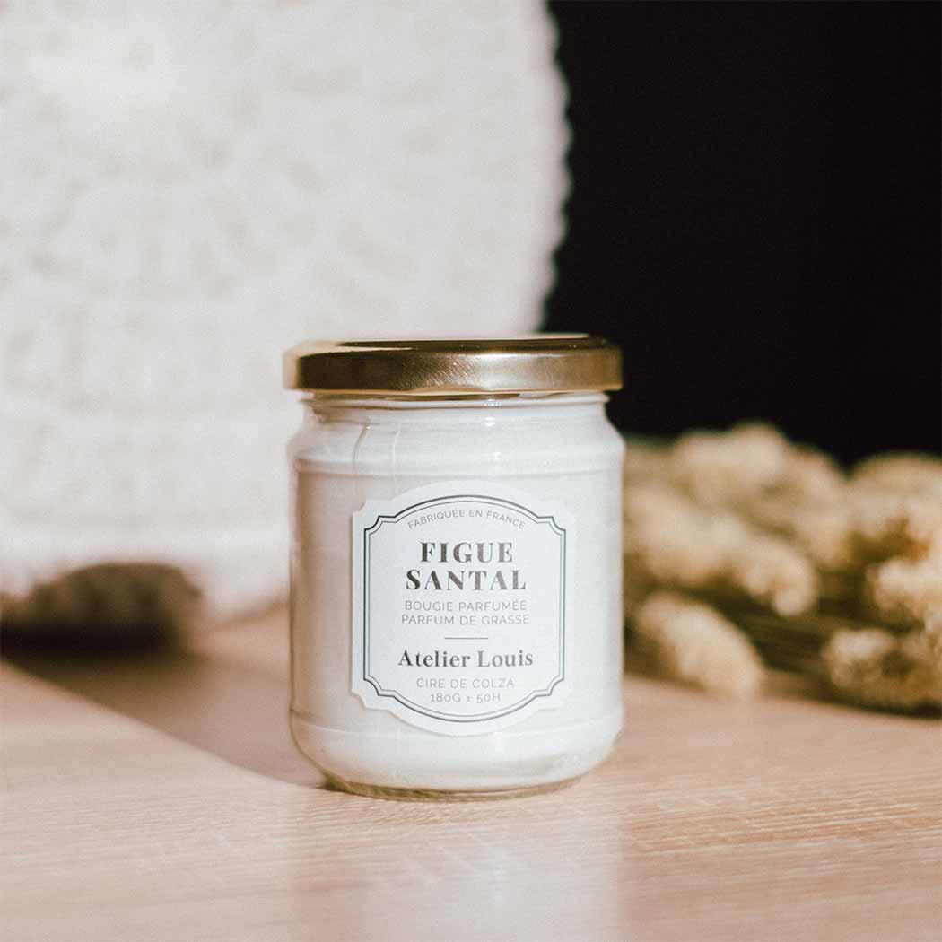 Fig &amp; Sandalwood Scented Candle